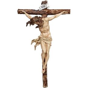 Pacific Giftware 20" H Wall Crucifix Jesus Resin Statue Home Decor