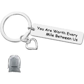 Long Distance Relationship Keychain Gift You are Worth Every Mile Between Us Keychain Anniversary Keychain Couples Keychain Going Away Gift Military Jewelry Gift Boyfriend Girlfriend Deployment Gift