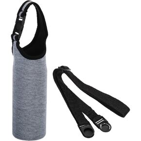 PATIKIL 67mmx185mm Water Bottle Sling Bag, 1 Pack Neoprene Portable Insulated Bottle Holder Carrier with Removable Adjustable Shoulder Strap, Green