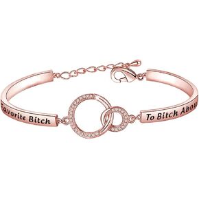 FEELMEM Best Friend Keychain Besties Gift You're My Favorite Bitch To Bitch Friendship Jewelry BFF Gift Maid of Honor Gift