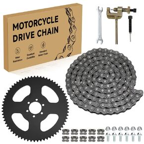 35 Chain 140 Links + Mini Bike Rear Sprocket 65 Tooth for Coleman CT100U CC100X Baja Doodle Bug Blitz Dirt Bug Racer DB30 Predator 79cc 97cc 98cc 100cc Mini Bike Go Kart Powersports Parts