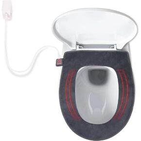 Hudson Comfort Heated Toilet Seat Cover – USB Powered Toilet Seat Warmer – Adjustable Temperature Levels Toilet Seat Cover with Soft Plush Fabric – Hand Wash and Easy Installation (Elongated)