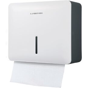 Paper Towel Dispenser Wall Mount Commercial C fold/Multifold/Tri-fold, High-Capacity Automated Touchless Hand Towel Paper Holder with Lock for Bathroom Kitchen Office (Pearl White) in Kuwait