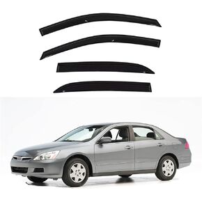 Window Visors Shade Sun Rain Wind Guards Deflectors Cover Acrylic Replacement for 2003 2004 2005 2006 2007 Honda Accord Sedan 4-Door Outside 4 Pieces Black