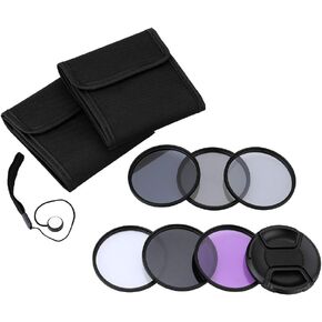 Andoer 55mm UV+CPL+FLD+ND(ND2 ND4 ND8) Filter Kit Ultraviolet Circular-Polarizing Fluorescent Neutral Density Filter for Nikon Canon Sony Pentax DSLRs