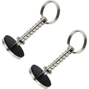 NRC&XRC Stainless-Steel 316 Hatch Cover Pull Handle with Spring Hidden Pin Button for Fishing Boat Yacht Dia.:1/3in(8MM),Total Length:2-1/8IN(54.4MM)