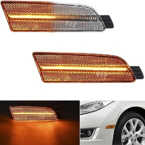 NJSBYL Mazda6 LED Side Marker Lamps for Mazda 6 2009-2013 Facelift Mazdaspeed6 Atenza Sedan GG1 Clear Lens Amber Led Left/Right Sidemarker Turn Signal Lights Likts OEM#GS3L515E0B