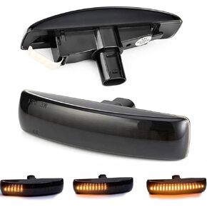 Smoked Lens Amber Car led front fender side marker lights Sequential Blinker Turn Signal Lamp Assembly Compatible with Range Rover Sport 06-13,LR2 Freelander 08-12,LR3 LR4 Discovery 05-15