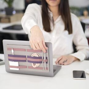 SHIFT PRO Adhesive Portable Tech Organizer for laptops, notebooks.. Backpack insert | Computer Accessories, Office, Home & School, External HD Holder. Stick-On | Briefcase | Sleeve | Travel