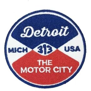 Detroit Reel Embroidery Patch Iron on or Sew on Embroidered 3 inch Diameter