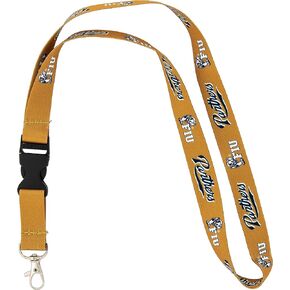 Desert Cactus Florida International University Lanyard Panthers FIU مفاتيح السيارة ID شارة حامل سلسلة مفاتيح قابلة للفصل مشبك مشبك (ذهبي)