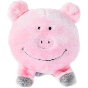 ZippyPaws Brainey Squeaky Plush Dog Toy, Pig