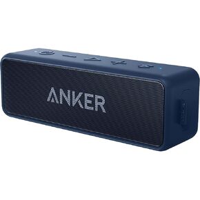 Anker Soundcore 2 12W Portable Wireless Bluetooth Speaker, Better Bass, IPX7 Water Resistant and Built-in Mic, 24-Hour Playtime, 66 ft Bluetooth Range, Dual-Driver Speaker (New) - Blue (Renewed) in Kuwait