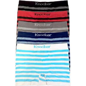 Knocker 6 Men's Seamless Boxer Briefs Underwear-Full Stripes