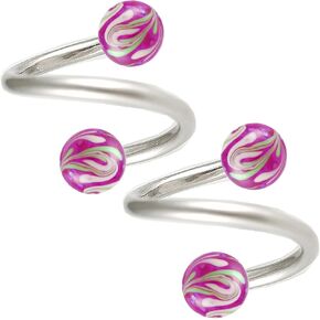 Cartilage Earring Spiral Barbell Hoop Lip Piercing 16g 3/8 2pcs h gauges Eyebrow Ear Twister Bars Piercing BECI