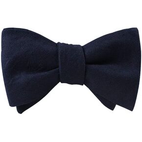 AUSCUFFLINKS Navy Blue Cotton Self Tie Bow Tie for Men | Untied Bowties for Formal Groom, Groomsman or Wedding