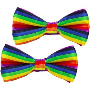 Rainbow Bow Ties for Men Boy Striped Rainbow Pre-Tied Bow Men Rainbow Bowties For Boy BMT04