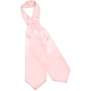Vesuvio Napoli ASCOT Solid PINK Color Cravat Men's Neck Tie