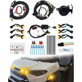 NTHREEAUTO Plug and Play Street Legal Kit, Universal UTV ATV Turn Signal Kit with Harness, Column Switch, Horn, Hazard Lights, Side by Side LED Blinkers Compatible with Polaris Ranger RZR XP Turbo