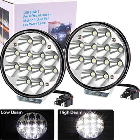 Ourbest 5.75" 36W Crystal Round LED Lights, High/Low Beam Waterproof IP68 4000 4040 5506 H5006 H651 / H466 Replacement Spotlights- 2Pcs