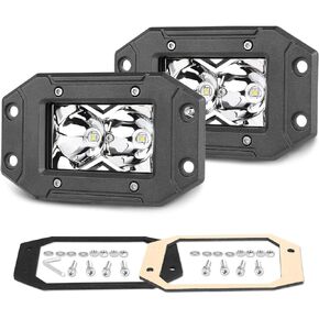 Flush Mount LED Pods, AWLUKER 2PCS 80W 5 Inch LED Driving Lights Flush LED Pods Spot Driving Fog Lights Off Road Work Lights Flush LED Pod Lights LED Backup Lights for Trucks Tractor Off Road ATV Boat