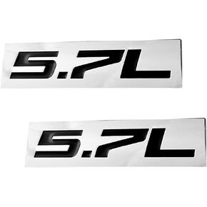 OnlyYou.X 5.7L Engine Emblem 5.7L Engine Badge 5.7L Engine Decal 5.7L Engine Sticker for Pickup and Car 2 Pieces Metal Black Chrome