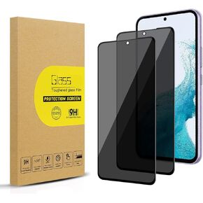 2 Pack Privacy Screen Protector for Samsung Galaxy S23 [Anti-Spy Tempered Glass], Ultra HD, Anti-Scratch, Bubble-Free, Easy Install 9H Protective Glass Black