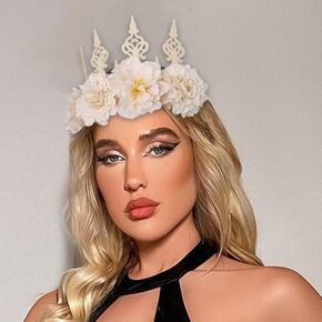 Aceorna Gothic Floral Headpiece Flower Crown Headband Rose Garland Crown Headdress Costume Hair Band for Cosplay Masquerade