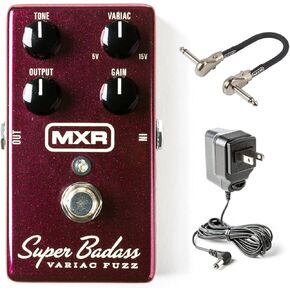 Briskdrop MXR M236 Super Badass Variac Fuzz Pedal Bundle with Dunlop ECB003 Power Supply and MXR Patch Cable