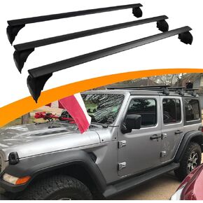Snailfly 3PCS Roof Racks Cross Bars Fit for Jeep Wrangler JK JL Gladiator JT 2007-2024 Heavy Duty Cargo Rack