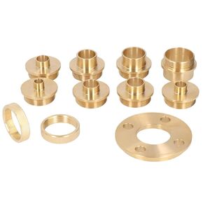 11 Pieces Brass Router Template Bushing Guides Set with Storage Box, Metal Bushing Set with Lock Nut Adapter Router Accessory