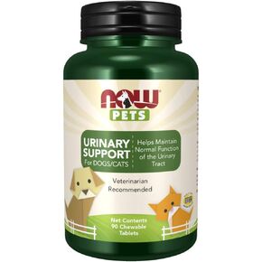 NOW Pet Health، مكمل لدعم المسالك البولية، مُصمم للقطط والكلاب، معتمد من NASC، 90 قرصًا قابلاً للمضغ