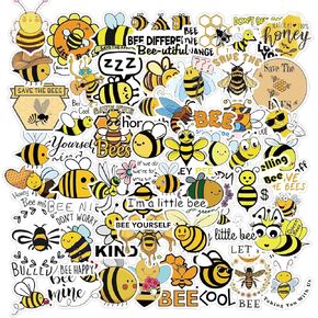 50 عبوة من ملصقات زجاجات مياه النحل، ملصقات النحل التحفيزية اللطيفة الملهمة للأطفال والمراهقين والبالغين، ملصقات مقاومة للماء من الفينيل كاواي لأجهزة الكمبيوتر المحمول، لوح التزلج، الجيتار، حقيبة السفر، الهاتف in Kuwait