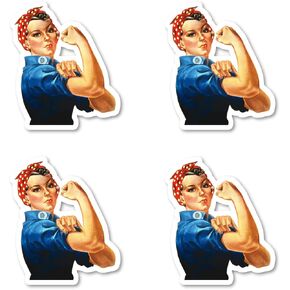 Rosie The Riveter Sticker USA Stickers - 3 Pack - Set of 2.5, 3 and 4 Inch Vinyl Laptop Stickers - for Laptop, Phone, Water Bottle, Car & More Decal (3 Pack) S214464-3Pack