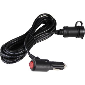 15FT Cigarette Lighter Extension Cord with On Off Switch - Car Cigarette Lighter Male Plug to Female Socket 18AWG Heavy Duty Extension Cable with Switch, Built-in 15A Fuse for Air Compressor Pump