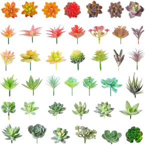 40 Pieces Artificial Succulent Plants Faux Succulents Realistic Fake Succulents Unpotted Mini Succulents for DIY Garden Home Office Indoor Decor in Kuwait