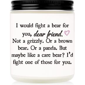 Best Friend Candle - Friend Gifts for Women, Best Friend Birthday Gifts - Friendship Gifts for Women Friends - Friend Birthday Gift, 7oz Soy Wax Lavender Scented Friend Candle