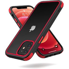 for iPhone 12/iPhone 12 Pro Clear Case, Multicolor Protective Shockproof Bumpers, Not Yellowing Anti Scratch Transparent Hard PC Back & Soft Silicone TPU Frame Cover for Men Women - Black