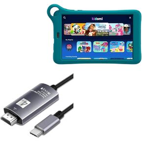 BoxWave Cable Compatible with Alcatel Joy TAB Kids 2 - SmartDisplay Cable - USB Type-C to HDMI (6 ft), USB C/HDMI Cable - Jet Black