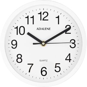 Small Wall Clocks Battery Operated 8 Inch for Living Room Décor, Modern Decorative Analog Wall Clock Non Ticking, Vintage White Wall Clock Silent, Small Wall Clock for Bathroom Kitchen Bedroom