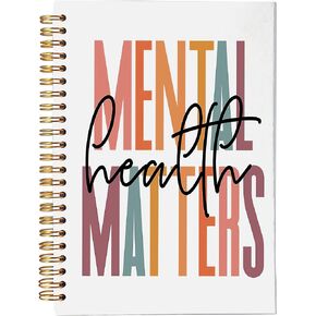 Mental Health Matters Colorful Word Spiral Notebook Journal 5.5 x 8.3 inches,Psychology Lined Hardcover Spiral Notebook,Mental Health Awareness Gifts,Back to School Gifts for College Students