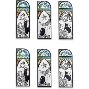 DEARART Cute Cats Bookmark Three Picture (Six pcs) Bookmarks Page Markers, Book Markers for Women Teacher Student Gifts, Set-1