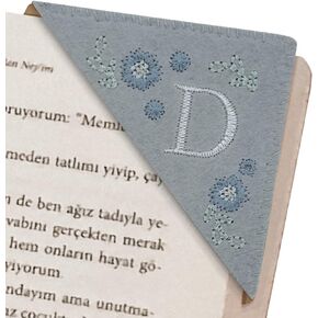 Embroidered Corner Bookmark - DIY Custom Bookmarks with 26 Letters Felt Triangle Design - Embroidered and Handcrafted for Your Reading Pleasure (Fall, Q)
