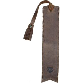 Hide & Drink, Bookmark w/Tassel, Pagemarker for Bookworms, Accessory for Readers, Writers, Classic Bookmark, Full Grain Leather, Handmade, Bourbon Brown in Kuwait