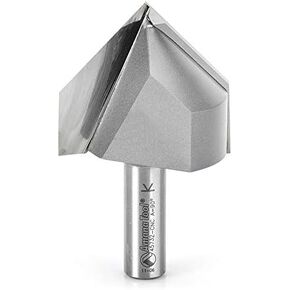 Amana Tool - 45732-CNC Carbide Tipped V-Groove 90 Deg x 2" Dia x 1-3/4 x 1/2 Shank
