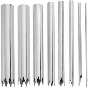 OLYCRAFT 8 Pcs Clay Hole Cutters Stainless Steel Punch Pottery Clay Sculpture Tools Sculpture Ceramic Tools for Pottery Ceramic Clay Craft Hole Puncher for Pottery Sculpture Modeling Toot Set