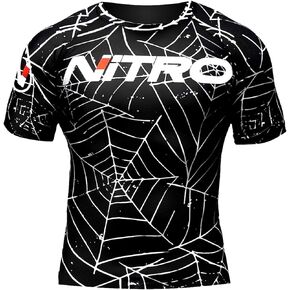 BJJ Rash Guard (Spider Webs) - Adult Brazilian Jiu Jitsu Short Sleeve Compression Shirt - MMA Rashguard