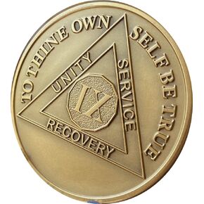RecoveryChip 9 Year AA Medallion Large 1.5" Heavy Premium Bronze Sobriety Medallion IX Center