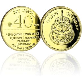 CHURYUML 40th Birthday Gifts for Women or Men Happy 40th Birthday Coin Unique 40 Year Old Gift Ideas Lucky Commemorative Coins for Mom Dad Friends Sisters Brothers