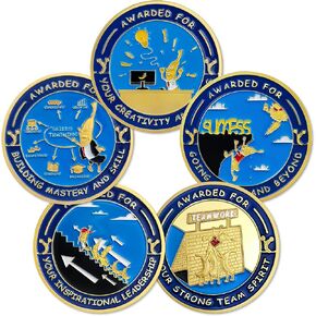 5PCS Top Banana Leadership Award Coins Set Thank You Appreciation Award Gift for Employee-Inspirational Coin Bulk Gifts for Coworker Staff Student in Kuwait